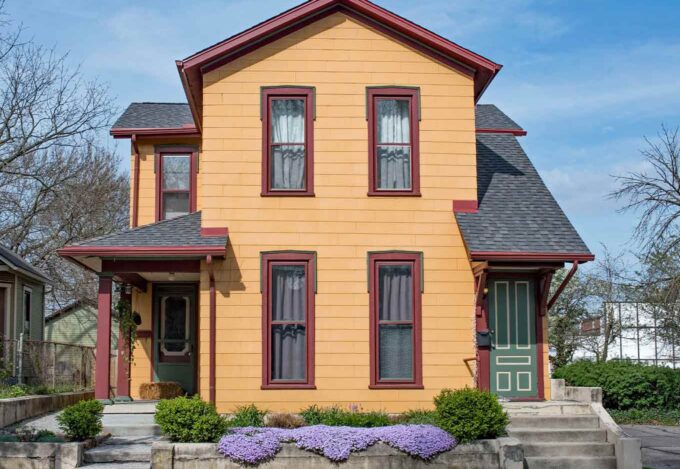 Exterior of a multi-family home that provides separate living spaces for multiple families.